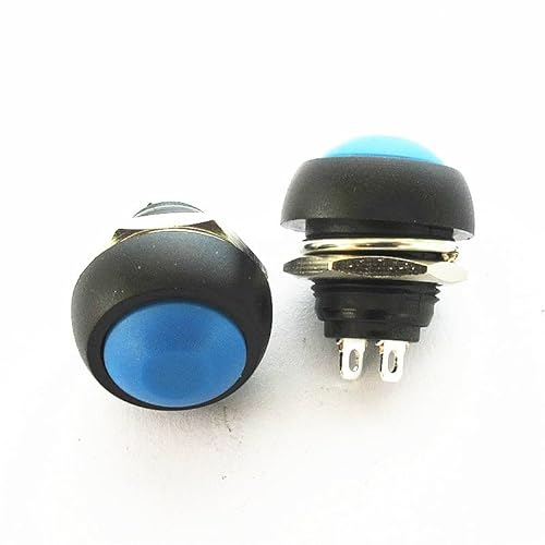 2PCS PBS-33B sieben-farben kleine taste wasserdicht schalter selbst-zurücksetzen rot lock-freies schalter 12MM öffnung(Blue x2PCS) von SSDZVTRE