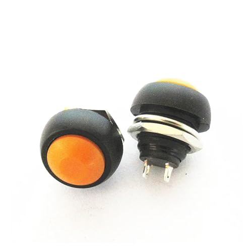 2PCS PBS-33B sieben-farben kleine taste wasserdicht schalter selbst-zurücksetzen rot lock-freies schalter 12MM öffnung(Orange x2PCS) von SSDZVTRE