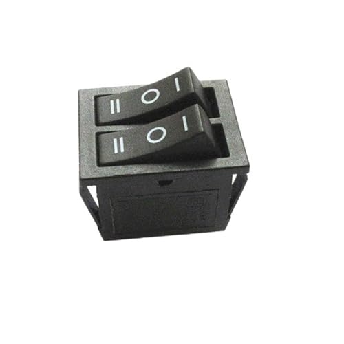 5PCS KCD6 doppel rocker schalter rot/grün/schwarz hintergrundbeleuchtung 2 pole 6 pin power-taste backform heizung teile(Black 3M6P) von SSDZVTRE