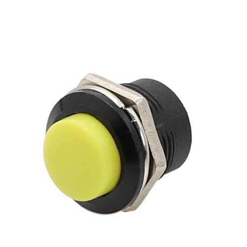6er-Pack R13-507 sofortiger einpoliger Umschalt-Tastenschalter ohne runde Kappe AC 6A/125V 3A/250V 6 Farben(Yellow) von SSDZVTRE