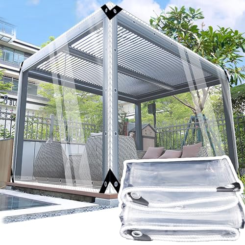 SSFMSF Klare Plane mit Ösen, 400 g/m², klare Plane für Möbel Wohnwagen-Abdeckung Mehrzweck-Abdeckung Hinterhof-Terrassenabdeckung schützt Autos, kann individuell angepasst Werden.1.5m*2.5m von SSFMSF