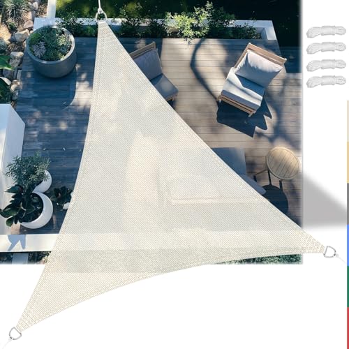 SSFMSF Sun Shade Net 2.5x2.5x2.5m Dreieck, HDPE Gewebe Wasserabweisend & Windabweisend, 90% UV-Schutz, inkl. Befestigungsseile, Robust & Stabil für Garten, Balkon, Terrasse - Weiß SSFMSF Sun Shade Net 2.5x2.5x2.5m Dreieck, HDPE Gewebe Wasserabweisend & Windabweisend, 90% UV-Schutz, inkl. Befestigungsseile, Robust & Stabil für Garten, Balkon, Terrasse - Weiß von SSFMSF