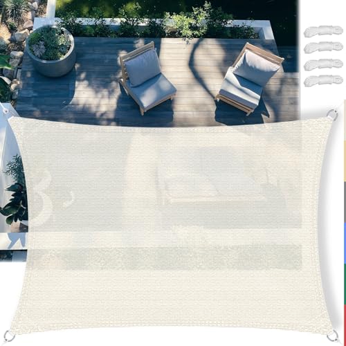 SSFMSF Sun Shade Net 3x7m Rechteck, HDPE Gewebe Wasserabweisend & Windabweisend, 90% UV-Schutz, inkl. Befestigungsseile, Robust & Stabil für Garten, Balkon, Terrasse - Weiß SSFMSF Sun Shade Net 3x7m Rechteck, HDPE Gewebe Wasserabweisend & Windabweisend, 90% UV-Schutz, inkl. Befestigungsseile, Robust & Stabil für Garten, Balkon, Terrasse - Weiß von SSFMSF