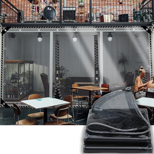 SSFMSF Transparente Plane, Transparente Plane Mit LöChern Durchsichtig Seitenteile Hat Zwei Reißverschlüsse AußEnbereich Faltbar Uv-BestäNdig Pflanzenisolierung. (0.5 * 3.5m|400g/m²) von SSFMSF