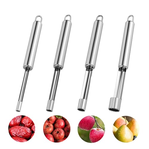 4 PCS Apfelentkerner Apfelausstecher, Apfelstecher, Kerngehäuse Ausstecher Apfel, Apfel Entkerner, für äpfel Und Birnen,Peeling Weißdorn Rotes Datum Kirsche von SSHUIKKAI