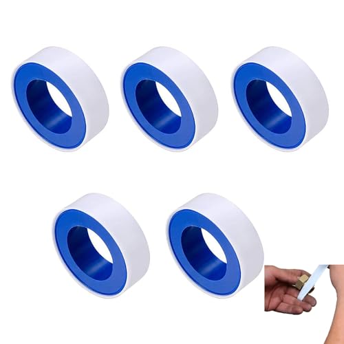 SSHUIKKAI 5 Rollen Teflonband Gewindedichtband, Teflon Band, Dichtungsband, Wasserdichtes Teflon Tape, Wasserdichtes Teflon Tape, für Pool, Küche, Industrie(Weiß 10m*12mm) von SSHUIKKAI