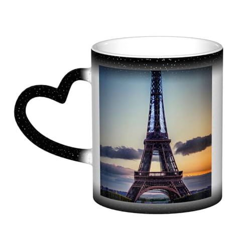 Eiffelturm Farbwechsel Keramik Tasse - Sternenhimmel Farbwechsel Kaffeetasse für Zuhause und Büro von SSIMOO