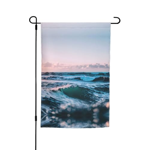 Gartenflagge mit Ozeanwellen-Druck, vielseitige Hofflagge, perfekte Ergänzung für jeden Garten oder Rasen von SSIMOO