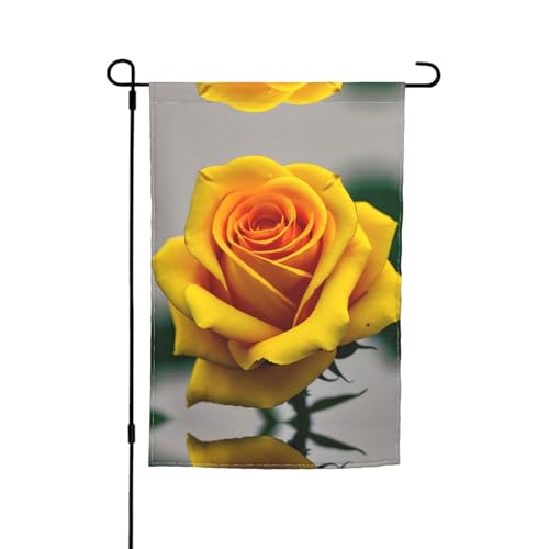 Gartenflagge mit gelben Rosen, vielseitige Hofflagge, perfekte Ergänzung für jeden Garten oder Rasen von SSIMOO