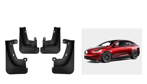 SSIMOO 4 Stück Auto Spritzschutz Schmutzfänger,für Tesla Model X,Vorne Hinten Kotflügel,Protection Zubehör,Tesla Model X 2023-now von SSIMOO
