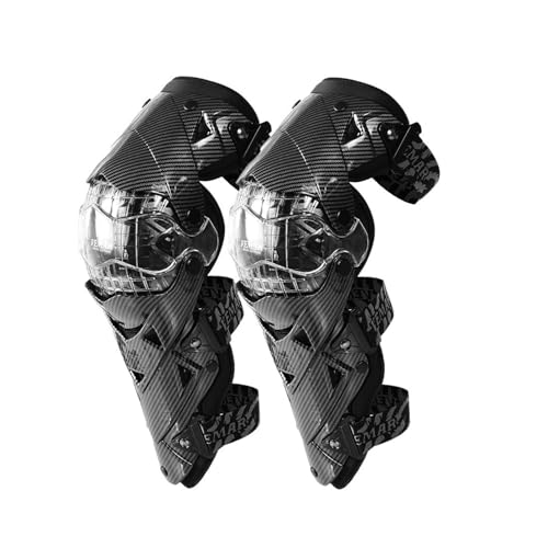SSIMOO Carbon Fiber Hard Shell Knie Pads Motorrad Kneepad Ellenbogen Schutz Schutz Off Road Motocross Racing Knie Pads Anti-Drop (Color : Black-2pcs) von SSIMOO