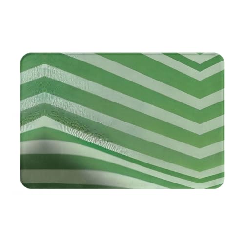 SSIMOO Fußmatte mit klassischem grünem Streifendruck, leicht zu reinigen, perfekt als Heimdekoration und vielseitig einsetzbar von SSIMOO
