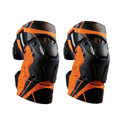SSIMOO K01-3 Motorrad Knieschützer Set Knieschützer Moto MX MTB Motocross Schutzausrüstung Knieschützer Knieschoner Schutz (Color : K01-3-Sunny Orange, Size : Free Size) von SSIMOO