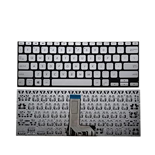 SSIMOO Neue Tastatur ohne Hintergrundbeleuchtung, kompatibel for ASUS Vivobook 14 X412 X412F X412FA X412U V4000D V4000U X409 A409M R424 V4000 V4000F Y406 Y406F Kindly (Color : Silver) von SSIMOO