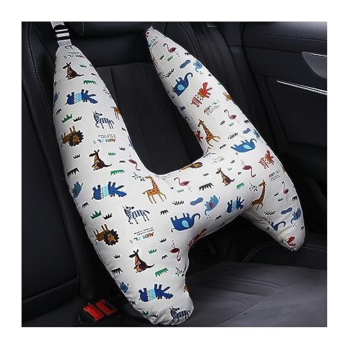 SSIMOO Niedliche Tiermuster-Nacken-Kopfstütze for Kinder, U-förmiges Kinder-Reisekissen, kompatibel mit Autositz, Sicherheits-Nackenkissen, kompatibel mit Kindern (Color : Zoo) von SSIMOO