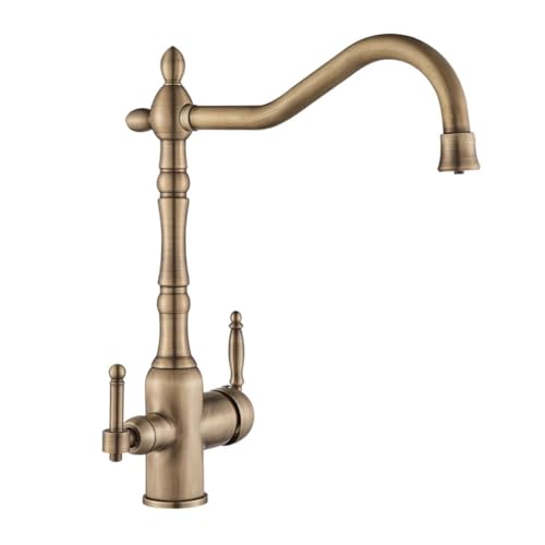 3 Wege Filter Wasserhahn Küche Küchenarmatur 2 Hebel Messing 360° Drehbar Spültischarmatur Für Osmoseanlagen, 3 In 1 Mischbatterie Küche Für Wasserfilter, Bronze 3 Wege Filter Wasserhahn Küche Küchenarmatur 2 Hebel Messing 360° Drehbar Spültischarmatur Für Osmoseanlagen, 3 In 1 Mischbatterie Küche Für Wasserfilter, Bronze von SSINL