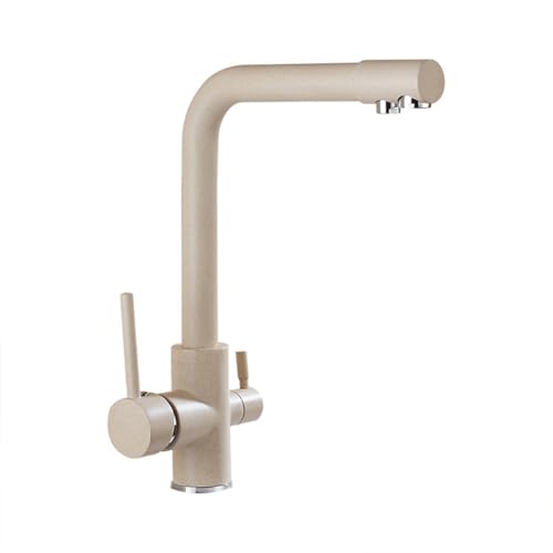 3 Wege Filter Wasserhahn Küche Küchenarmatur Messing 2 Hebel 360° Drehbar Spültischarmatur Für Osmoseanlagen, 3 In 1 Mischbatterie Küche Für Wasserfilter, Beige 3 Wege Filter Wasserhahn Küche Küchenarmatur Messing 2 Hebel 360° Drehbar Spültischarmatur Für Osmoseanlagen, 3 In 1 Mischbatterie Küche Für Wasserfilter, Beige von SSINL