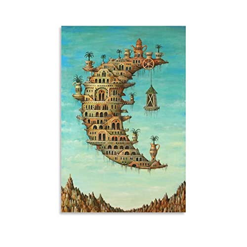 SSJS Living on The Moon Salvador Dali Poster, Wandkunst für Zuhause, Büro, Wand, Klassenzimmer, Büro, Wandkunst, Zuhause, Fitnessstudio, Poster, Leinwandbild, 30 x 45 cm von SSJS