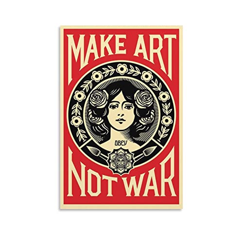 SSJS Poster "Make Art Not War", Wandkunst für Zuhause, Büro, Wand, Klassenzimmer, Büro, Wandkunst, Zuhause, Fitnessstudio, Poster, Leinwandgemälde, 60 x 90 cm von SSJS
