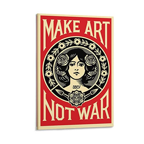SSJS Poster "Make Art Not War", Wandkunst für Zuhause, Büro, Wand, Klassenzimmer, Büro, Wandkunst, Zuhause, Fitnessstudio, Poster, Leinwandbild, 20 x 30 cm von SSJS