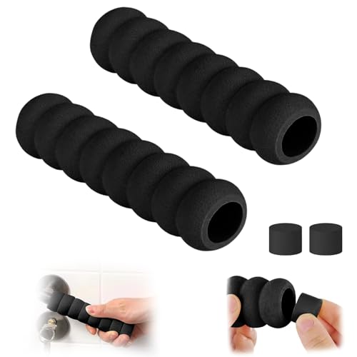 2 Stück Türklinkenpuffer,Türgriff Schutz,Türstopper Griff,Wandschutz Türklinke für Fixing Door Silikon Türgriffabdeckung Antistatische,Türklinkenpuffer Stopper Elastic Chutzhülle Sicherheits (Schwarz) von SSJkeji