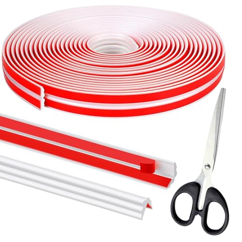 Selbstklebend Kantenschutz Leisten - Weiß Zierleisten Selbstklebend Flexible Weichsockelleiste Eckleiste Selbstklebend für Tischkante,Türrahmen,Wand,Fußleiste (3m*20mm) von SSJkeji