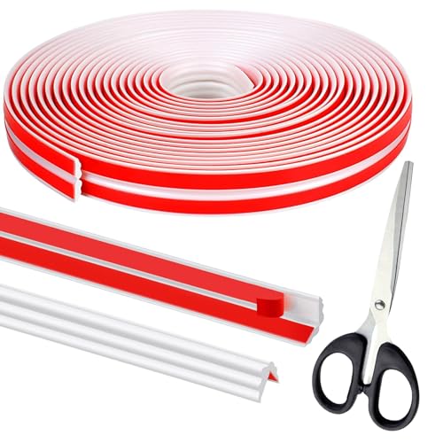 Selbstklebend Kantenschutz Leisten, 6m x 20mm Weiß Zierleisten Selbstklebend Flexible Weichsockelleiste Eckleiste Selbstklebend für Tischkante,Türrahmen,Wand,Fußleiste von SSJkeji