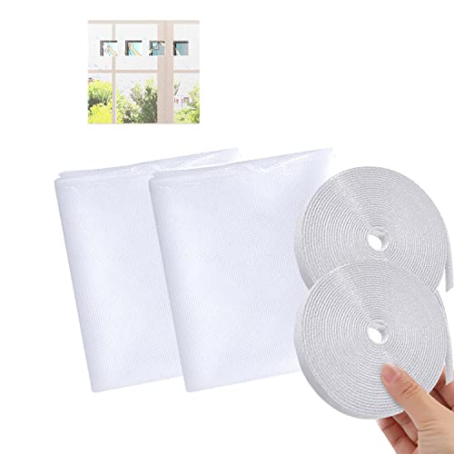 SSKHE Anti Mückengitter für Fenster Fliegengitter Transparent Waschbar Insektennetz Selbstklebend DIY Fenster Netz (2pcs 100 * 200cm) von SSKHE