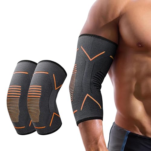 SSKHE Ellbogenstütze für Männer Frauen, 2 Pack Kompression Arm unterstützt Ärmel atmungsaktiv Ellbogenstütze für Tendonitis, Golfer Ellenbogen, Tennisarm, Arthritis, Basketball, Gewichtheben, Gym SSKHE Ellbogenstütze für Männer Frauen, 2 Pack Kompression Arm unterstützt Ärmel atmungsaktiv Ellbogenstütze für Tendonitis, Golfer Ellenbogen, Tennisarm, Arthritis, Basketball, Gewichtheben, Gym von SSKHE