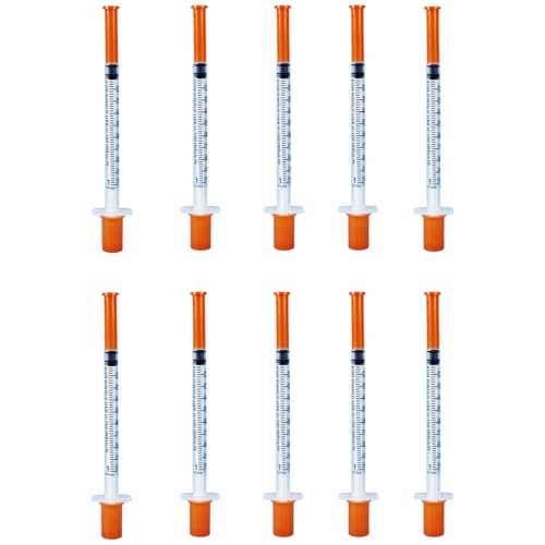 SSKHE10 Stück tubes en plastique de 1ml /cc (30G 13mm) Mehrzweck-Messwerkzeuge, Laborzubehör Einzeln verpackt von SSKHE