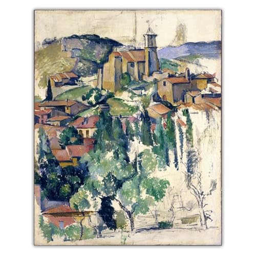 SSLDP LFHLI Berühmte Paul Cezanne Retro Poster《Gardanne, 1885》Wandkunst Paul Cezanne Leinwandmalerei und Drucke Nordic Home Decor Bild 40x60cm Kein Rahmen von SSLDP LFHLI