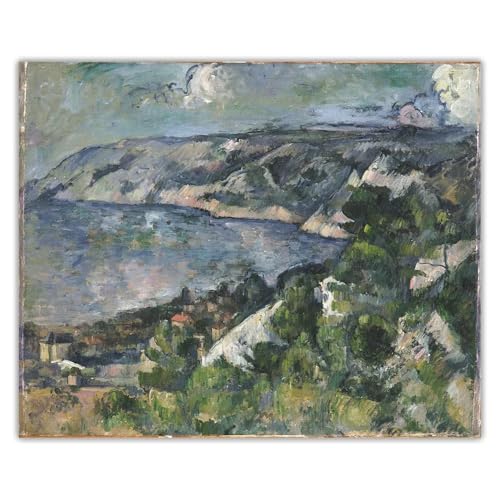 SSLDP LFHLI Berühmtes Paul Cezanne Poster《Die Bucht von L'Estaque》Wandkunst Paul Cezanne Leinwandmalerei und Drucke Nordic Home Decor Bild 60x70cm Kein Rahmen von SSLDP LFHLI