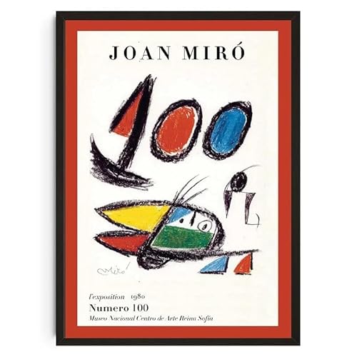 SSLDP LFHLI Joan Miro Ausstellung Poster Mid Century Vintage Linie Wandkunst Joan Miro Leinwand Malerei Und Drucke Moderne Wohnkultur Bild 40x60cm Kein Rahmen von SSLDP LFHLI