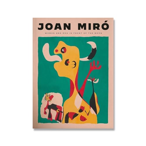 SSLDP LFHLI Joan Miro Ausstellung Surrealismus Poster Retro Wandkunst Joan Miro Leinwand Malerei Und Drucke Moderne Wohnkultur Wandbild 40x60cmx1 Kein Rahmen von SSLDP LFHLI