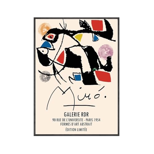SSLDP LFHLI Joan Miro Ausstellung Surrealismus Poster Retro Wandkunst Joan Miro Leinwand Malerei Und Drucke Moderne Wohnkultur Wandbild 40x60cmx1 Kein Rahmen von SSLDP LFHLI