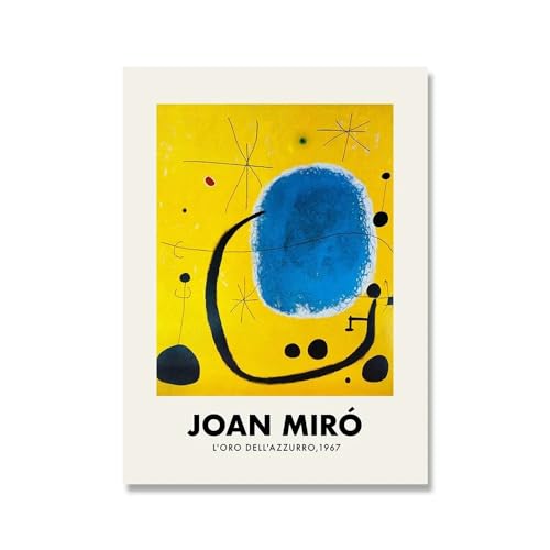 SSLDP LFHLI Joan Miro Ausstellung Surrealismus Poster Retro Wandkunst Joan Miro Leinwand Malerei Und Drucke Moderne Wohnkultur Wandbild 40x60cmx1 Kein Rahmen von SSLDP LFHLI