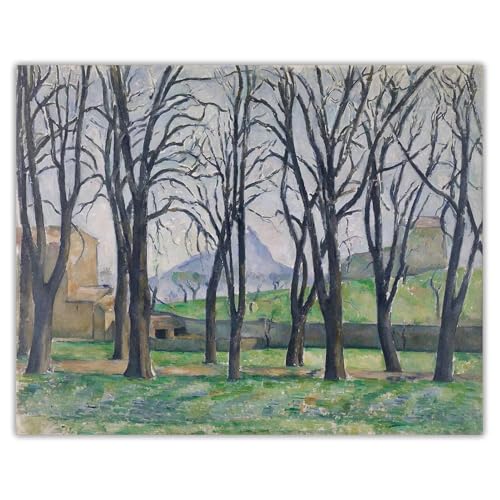 SSLDP LFHLI Paul Cezanne Poster《Kastanienbäume an den Jas de Bouffan》Wandkunst Paul Cezanne Leinwandmalerei und Drucke Home Decor Bild 60x70cm Kein Rahmen von SSLDP LFHLI