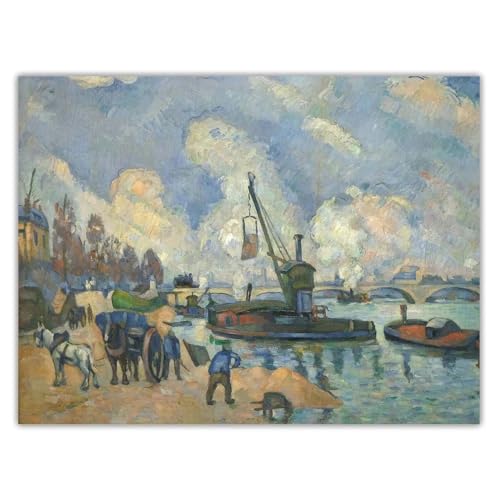 SSLDP LFHLI Paul Cezanne Retro Poster《Am Quai de Bercy in Paris》Wandkunst Paul Cezanne Leinwand Malerei und Drucke Home Decor Bild 60x70cm Kein Rahmen von SSLDP LFHLI