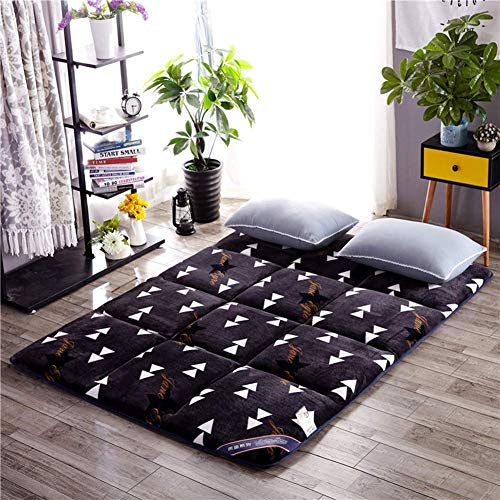 Japanische Bodenmatratze Futon Matratze, Roll Up Gästematratze Verdicken Isomatte, Klappbare Tatami Bodenmatte Tragbare Campingmatratze Kinder Schlafunterlage von SSLW