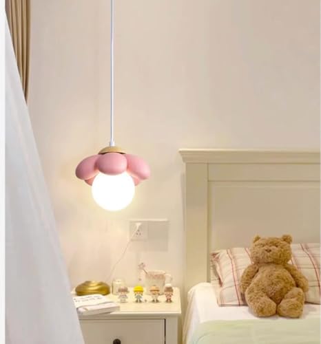 SSNCcNC Blumen Pendelleuchte Schlafzimmer Nachttisch Hängelampe Modern Kinder Pendellampe Esszimmerlampe Acryl Lampenschirm Loft G9 Ø17*15cm von SSNCcNC