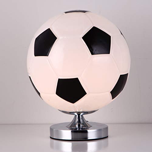 SSNCcNC Fußball, E27 Kreativ Kugelform Kinder Tischlampe Glasschirm Minimalismus Modern Schlafzimmer Nachttischlampe Kunst Dekoration Nachtlicht Studie Schreibtischlampe Tischleuchte von SSNCcNC