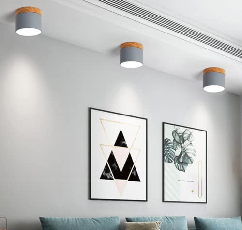 SSNCcNC Grau, LED Aufbauleuchte Downlight Holz Deckenleuchte 7W Nordischer Stil 3000K Flur Balkon Gang Treppe Eingang Korridor Schlafzimmer Deckenstrahler D10*H8CM SSNCcNC Grau, LED Aufbauleuchte Downlight Holz Deckenleuchte 7W Nordischer Stil 3000K Flur Balkon Gang Treppe Eingang Korridor Schlafzimmer Deckenstrahler D10*H8CM von SSNCcNC