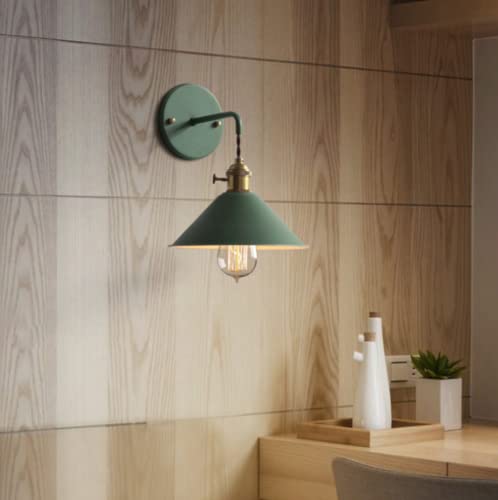 SSNCcNC Grün, Vintage Wandlampe Innen Industrielle Wandleuchte E27 Modern Wandlicht Metall Spiegellampe Nachttischlampe Flurlampe Wandbeleuchtung für Wohnzimmer Schlafzimmer Flur Balkon Treppen von SSNCcNC