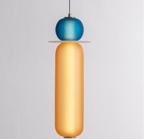 SSNCcNC LED farbig Glas Pendellampe Modern Minimalismus Hängelampe Kreatives Design Schlafzimmer Nachttisch Deckenleuchte Neutrales Licht 4500K Esszimmer Wohnzimmer,C von SSNCcNC