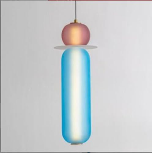 SSNCcNC LED farbig Glas Pendellampe Modern Minimalismus Hängelampe Kreatives Design Schlafzimmer Nachttisch Deckenleuchte Neutrales Licht 4500K Esszimmer Wohnzimmer,D von SSNCcNC