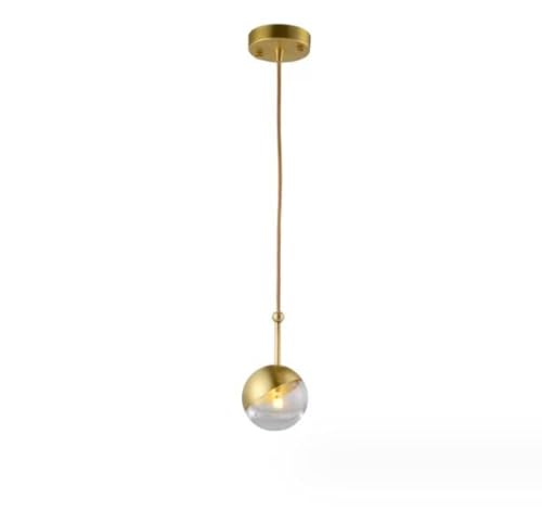 SSNCcNC Messing Glas Hängelampe Schlafzimmer Nachttisch Pendellampe Modern Minimalismus Esstischlampe Hängeleuchten Küche Treppen G9 Ø10*20cm von SSNCcNC