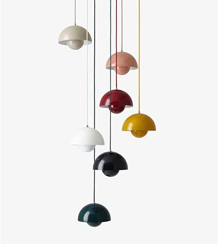 SSNCcNC Modern Dänisch Pendellampe Minimalismus Kleine Hängeleuchte Kreative Restaurant Pendelleuchte 1-Flammig Schlafzimmer Bettlicht E27*1 Treppen Wohnzimmer Ø23cm*H16CM,Gelb von SSNCcNC
