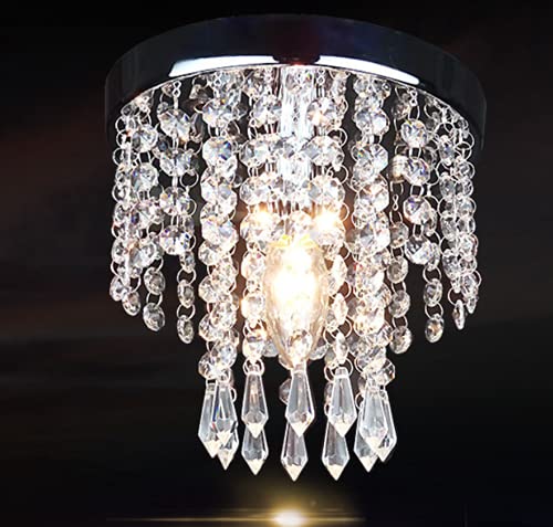 SSNCcNC Modern Kristall Deckenlampe Elegantem Design Kronleuchter LED Kristall Deckenleuchte E14 Pendelleuchte Flur Wohnzimmer Schlafzimmer Balkon Gang Foyer Korridor Esszimmer Ø20cm von SSNCcNC