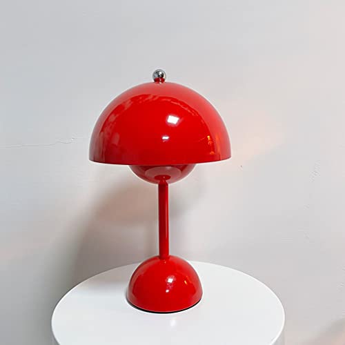 SSNCcNC Nachttischlampe Kreative Klein Tischleuchte Nordic Moderne Design Warmes Licht 3000K 6W Kinderzimmer Schlafzimmer Tischlampe Nachtlicht für Wohnzimmer 19 * 30cm,Rot von SSNCcNC