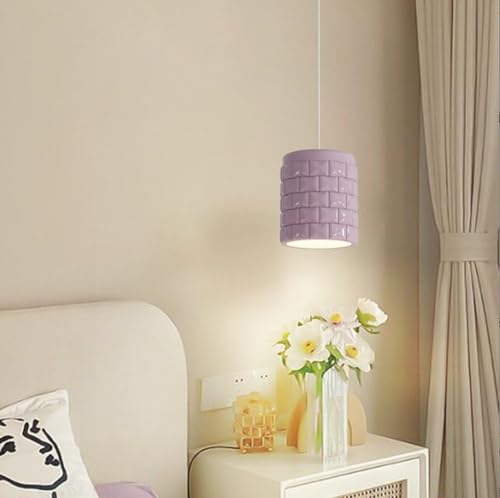 SSNCcNC Nordic Nachttisch Pendellampe Schlafzimmer Harz Hängelampe Modern Minimalismus Esszimmerlampe Deckenleuchten Wohnzimmer Loft E27 Ø12*16cm,Lila SSNCcNC Nordic Nachttisch Pendellampe Schlafzimmer Harz Hängelampe Modern Minimalismus Esszimmerlampe Deckenleuchten Wohnzimmer Loft E27 Ø12*16cm,Lila von SSNCcNC